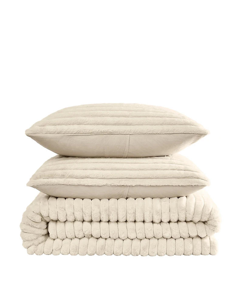 Frye Channel Faux Fur 3-Pc. Comforter Set, King