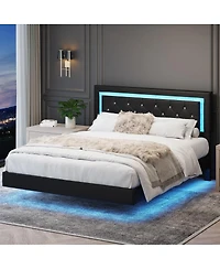 Streamdale Furniture Queen Size Bed Frame with Led Headboard