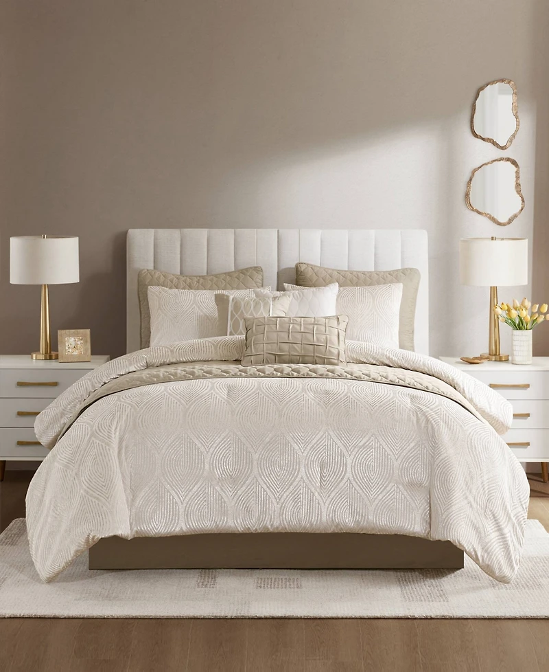 Madison Park Nocturne Jacquard 10-Pc. Comforter Set
