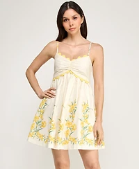 Row A Juniors' Sleeveless Fit and Flare Dress