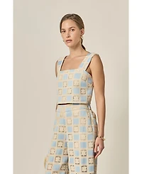 English Factory Women's Crochet Sleeveless Top