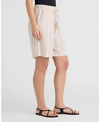 Nvlt Women's Pull-On Bermuda Short w Sequin Stripe