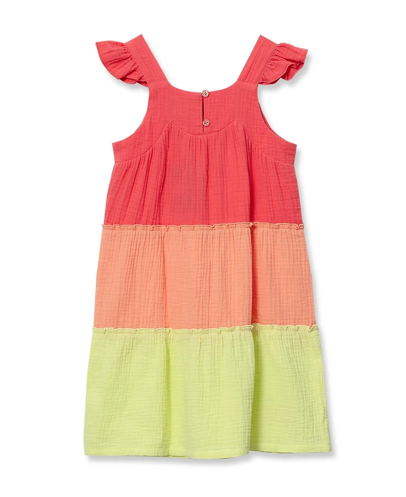 Lands' End Girls Woven Tiered Dress