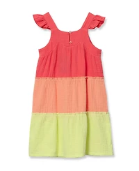 Lands' End Girls Woven Tiered Dress