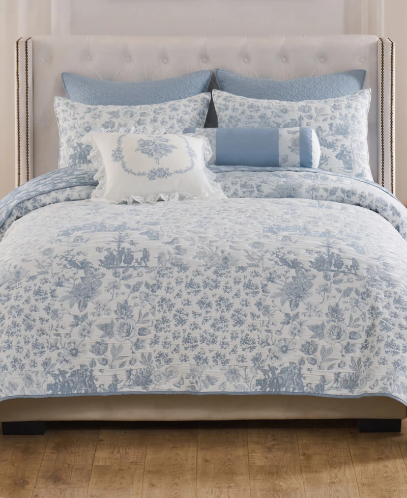 Greenland Home Fashions Toile Patch Reversible 3-Pc. Coverlet Set