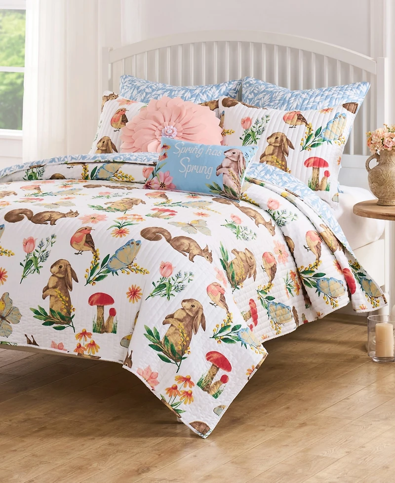 Greenland Home Fashions Willow Spring Garden 3-Pc. Quilt Set, King/California King