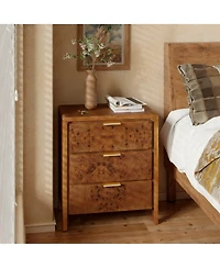 Yigii Rustic Nightstand, Farmhouse Style, No Assembly, Durable