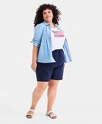 Style & Co Plus Perfect Short-Sleeve Open-Crewneck T-Shirt