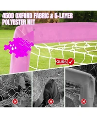 Joyaire Pro-Grade Kids Backyard Soccer Goal, Tear-Resistant 5-Layer Polyester Net & 10mm Poles, 7x5ft Portable Pop Up Training Set with 4 Ball