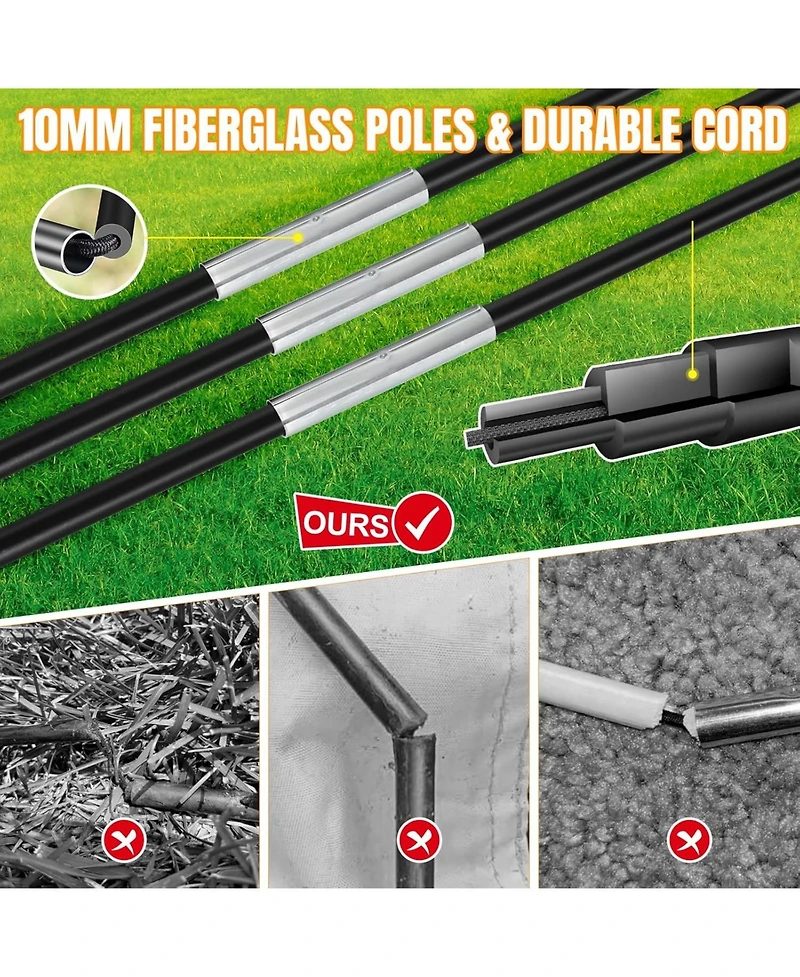 Joyaire Pro-Grade Kids Backyard Soccer Goal, Tear-Resistant 5-Layer Polyester Net & 10mm Poles, 7x5ft Portable Pop Up Training Set with 4 Ball