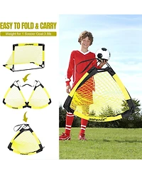 Joyaire 2 Set Pro-Grade Kids Backyard Soccer Goal, Tear-Resistant 5-Layer Polyester Net, Portable Pop Up Training Set