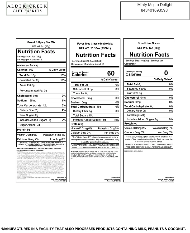 Alder Creek Gift Baskets Minty Mojito Delight, 5 Pieces