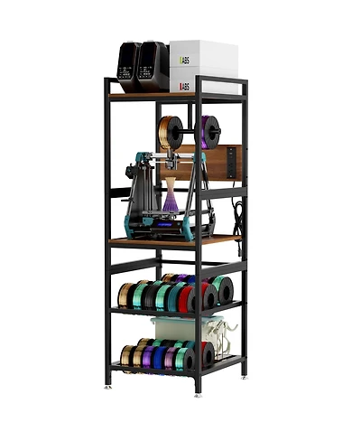 Streamdale Furniture 3D Printer Stand with Filament Storage & Power Panel, Metal Frame Workstation