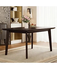 Streamdale Rustic Farmhouse Dining Table - Solid Wood, Modern Espresso