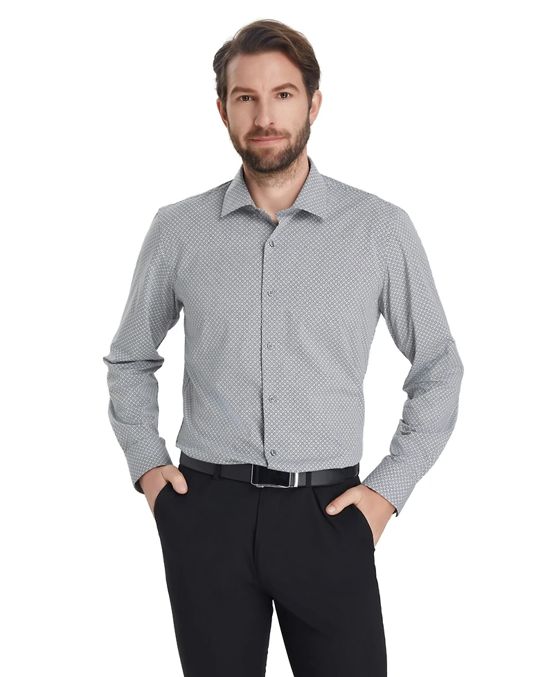 Alfani Men's Geometric Print Slim-Fit Dress Shirt, Macy's Exclusive