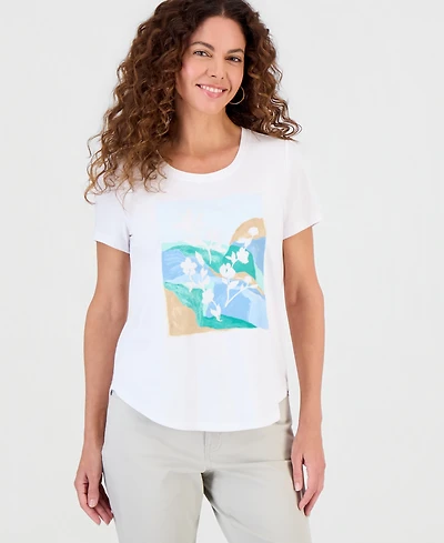 Style & Co Women's Graphic Short-Sleeve Crewneck T-Shirt, Macy's Exclusive