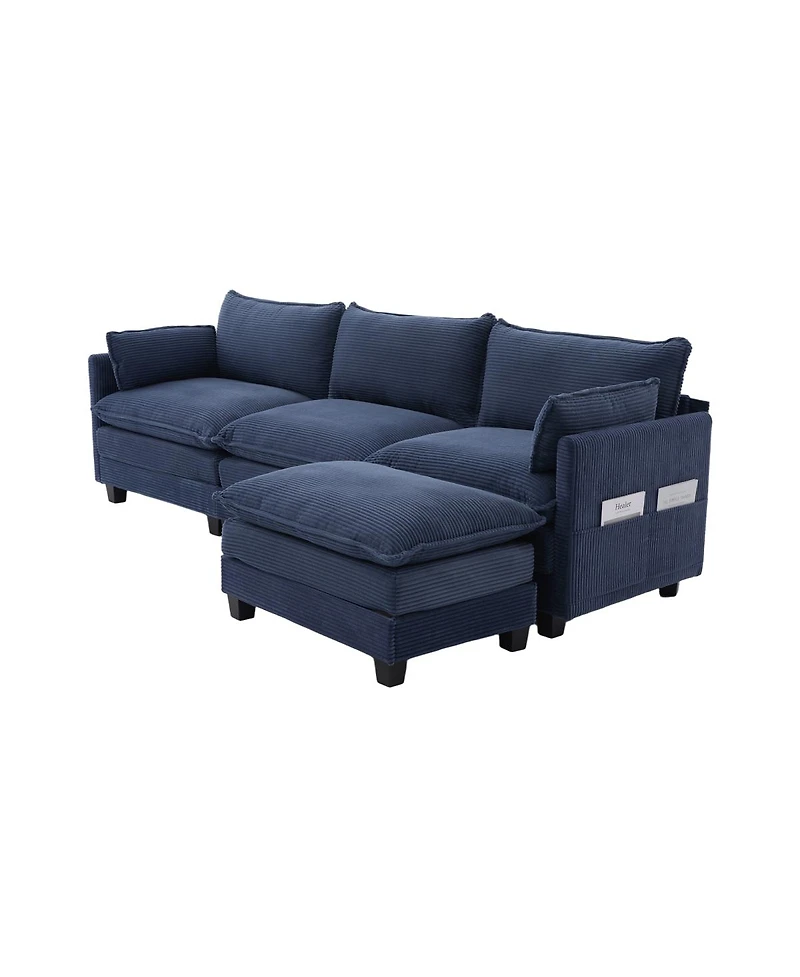 Streamdale Furniture 102" Oversized Modular Sectional Sofa with Movable Ottoman