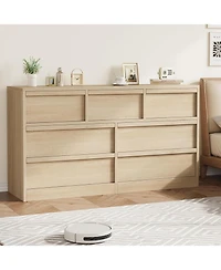 gaomon 7 Drawer Dresser for Bedroom, Modern Double Dresser Organizer with 7 Drawers Large Storage, Wooden Chest of Drawers