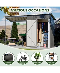 Streamdale Furniture Durable 5x3FT Galvanized Steel Shed & Gazebo Combo