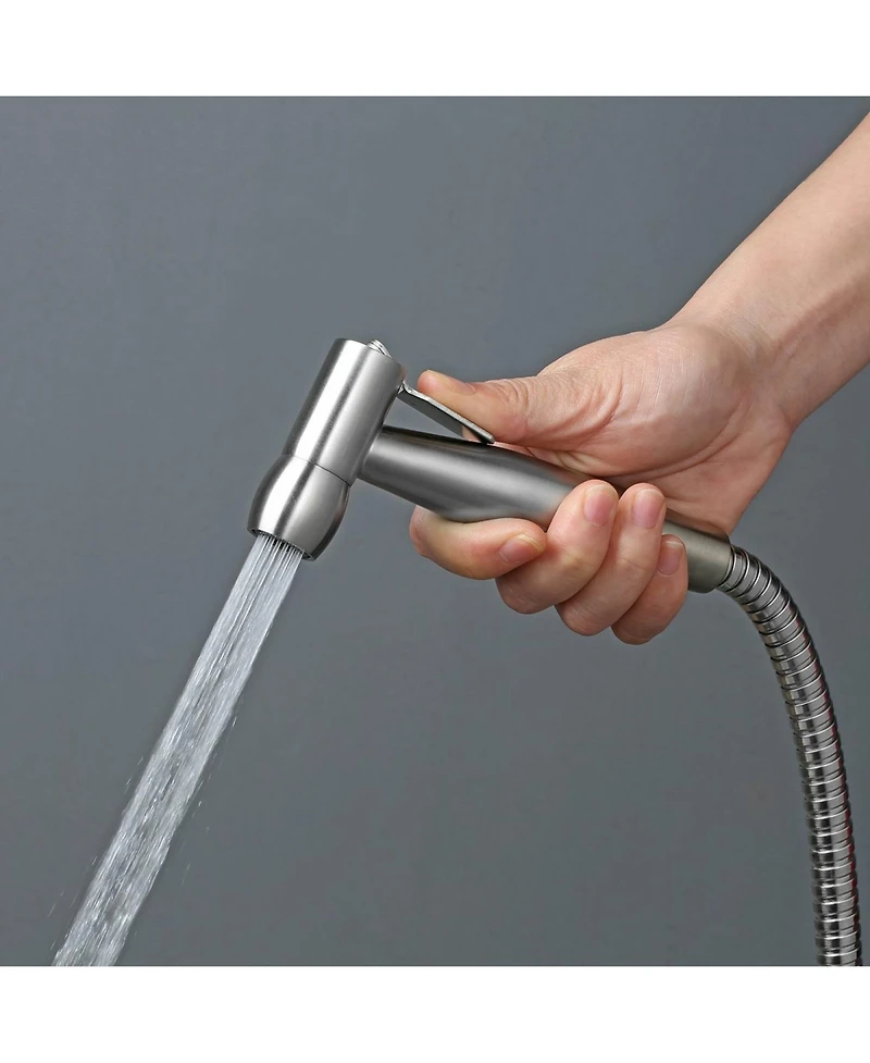 Rainsken Stainless Steel Handheld Bidet Sprayer for Toilet, Bathroom Bidet Accessory Attachment with Hose