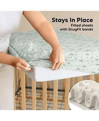 KeaBabies 2pk Soothe Waterproof Fitted Crib Sheets for Girl, Boy, 100% Soft Cotton Crib Mattress Protector Sheet