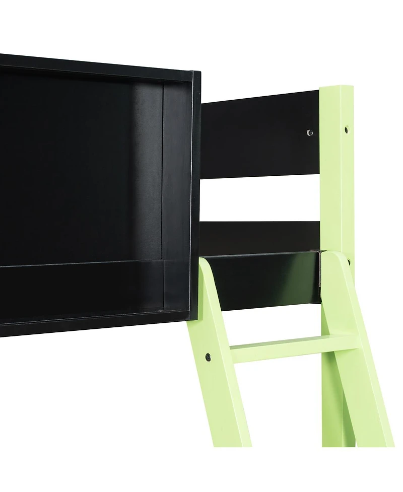 Streamdale Furniture Full Size Wood Loft Bed with Desk