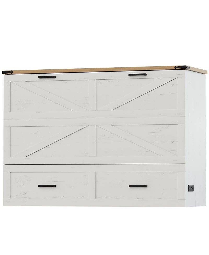 Streamdale Furniture Murphy Bed with Charging Station & Storage Drawer