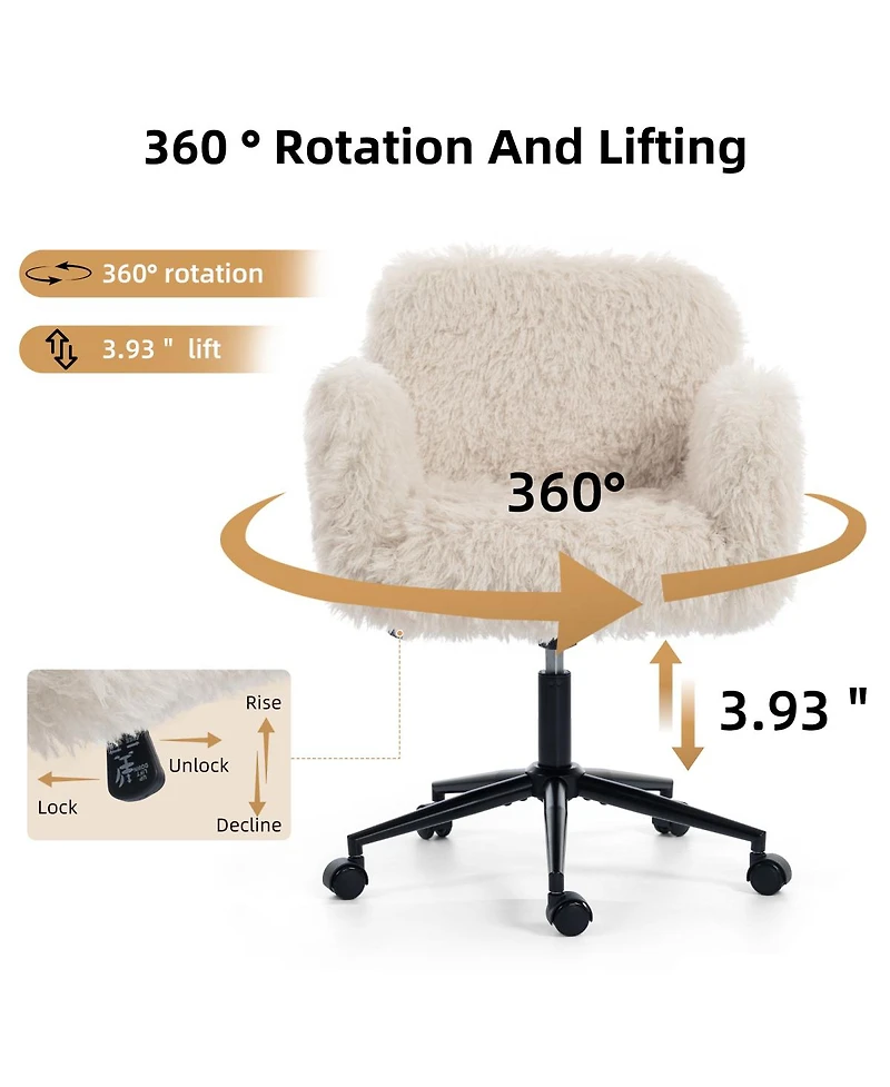 Streamdale Furniture Criss Cross Ergonomic Swivel Desk Chair with Adjustable Armrests & Wheels