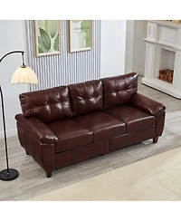 Streamdale Furniture 79" Three Seater Sofa, Modern Faux Leather Couch with Storage