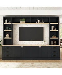 Streamdale Furniture Farmhouse 4-Piece Entertainment Center Wall Unit