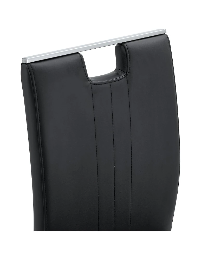 Streamdale Furniture Set of 2 black Pu bow-shaped chairs for industrial/modern homes