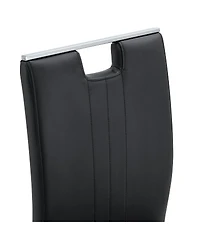 Streamdale Furniture Set of 2 black Pu bow-shaped chairs for industrial/modern homes