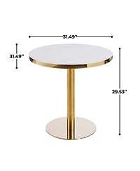 Streamdale Furniture Streamdale 31.5" Mid-Century Modern Pedestal Table - Dining/Coffee Table for 4-6, Mdf