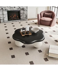 Streamdale Furniture 35" Cloud Shaped Coffee Table, Petal-Shaped Minimalist Table