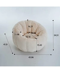 Streamdale Furniture Adult Floral Bean Bag Chair, Ultra-Soft Faux Fur, Large Single-Seater.