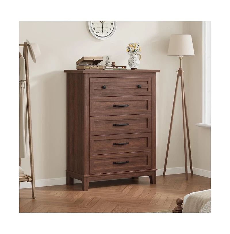 Gaomon 5 Dresser for Bedroom, 41.3 in Tall Vertical Drawer Dresser with Large
