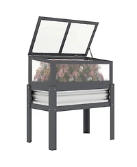 Outsunny Raised Garden Bed with Flip-Up Mini house