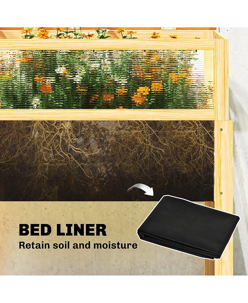 Outsunny Raised Garden Bed with Flip-Up Mini house