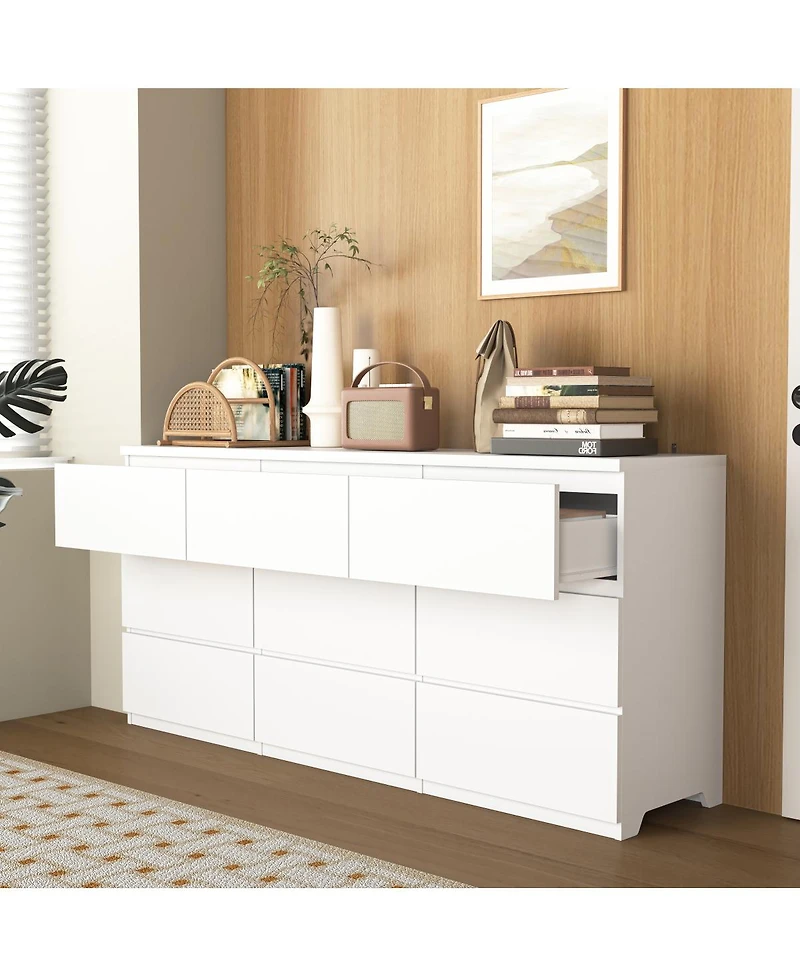 Streamdale Furniture 9-Drawer Modern Matte Wood Dresser for Bedroom & Living Areas