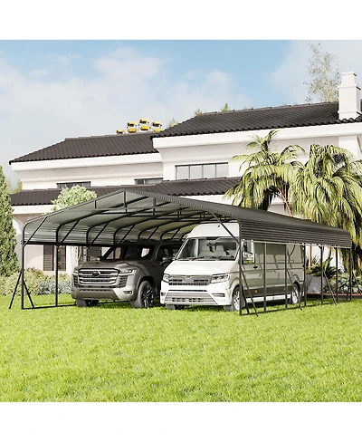 Streamdale Furniture Carport Canopy 20'X30' Heavy Duty Steel Roof, Reinforced Frame Car Tent