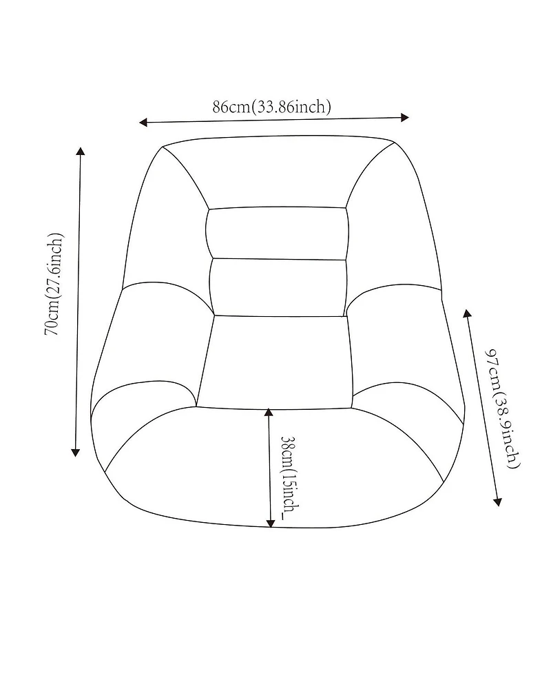 Streamdale Furniture Corduroy Beanbag Couch for Living Room, Bedroom & Dorm, Cozy Cloud Mini Couch