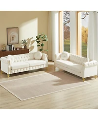 Streamdale Furniture Velvet Fabric Customizable Armrest Sofa