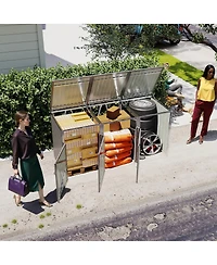 Streamdale Furniture Garbage Bin Shed for 3 Cans, Lockable, Waterproof