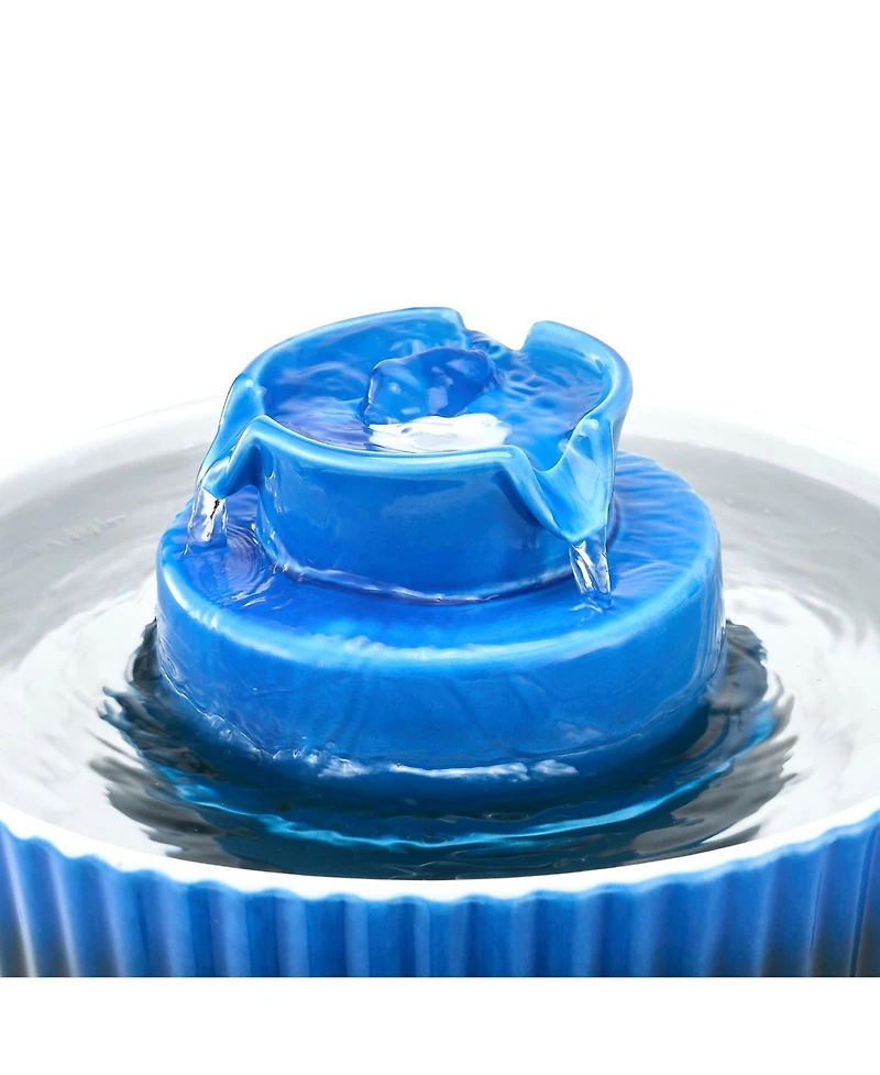 Aostirmotor Cute Cupcake Ceramic Pet Fountain Cat Bowls , 2.1L/71oz Cat & Dog Water Dispenser with Quiet Pump