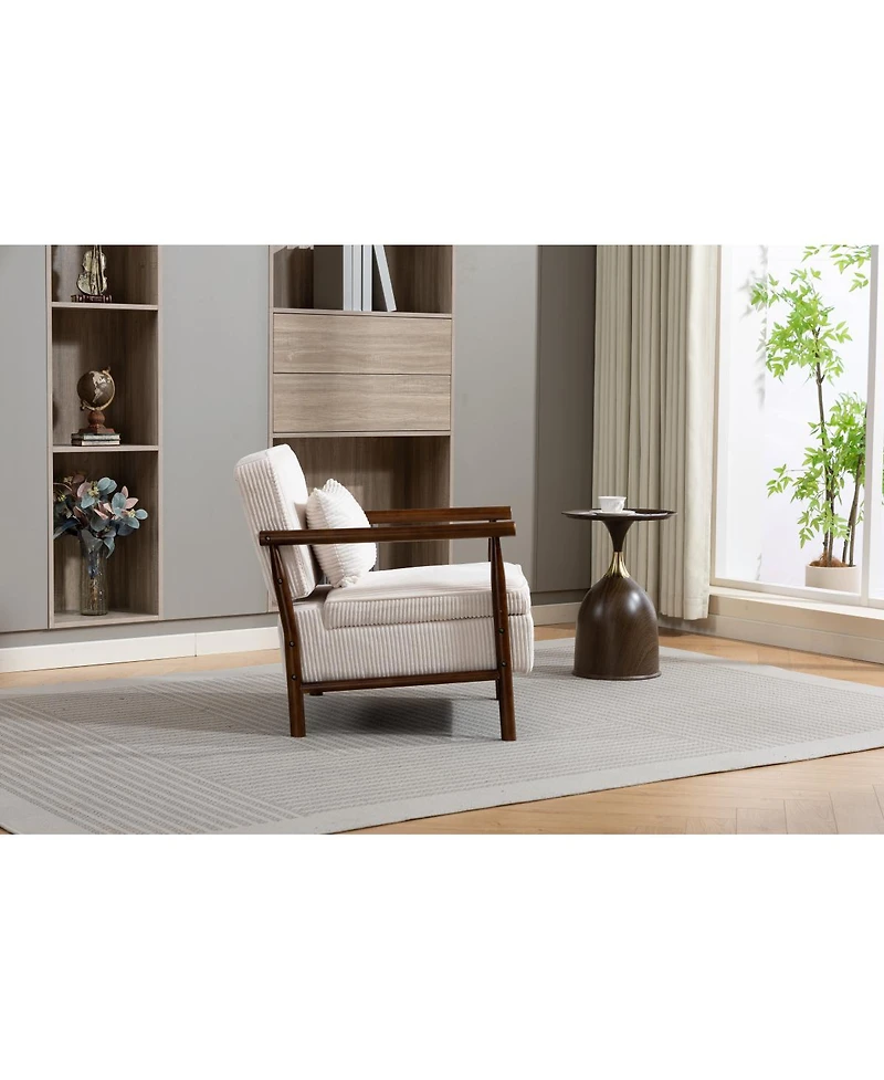 Streamdale Furniture Storage Chair, Wood Frame Mid Century Modern Accent Chair