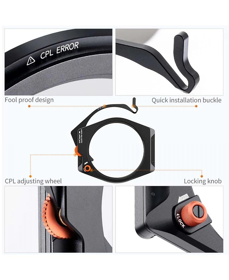 KandF Concept X Pro Square Filter Holder System with Cpl, ND1000