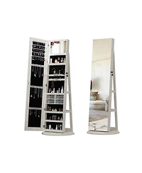 Streamdale Furniture 360° Swivel Jewelry Cabinet with Full Length Mirror