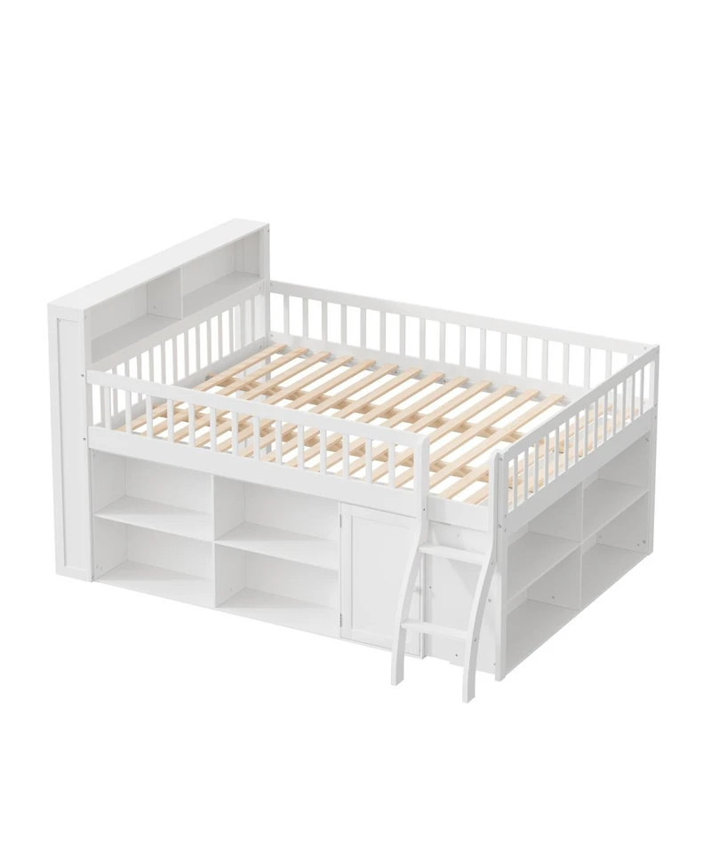 Streamdale Furniture Loft Bed with Storage, Headboard with Led Light.