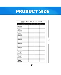 Gse Games & Sports Expert 100-Pack 7" x 5" Canasta Score Sheets, Canasta Score Sheet with Game Instructions & Trick Values