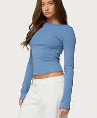 Edikted Women's Loria Striped Boat Neck Top